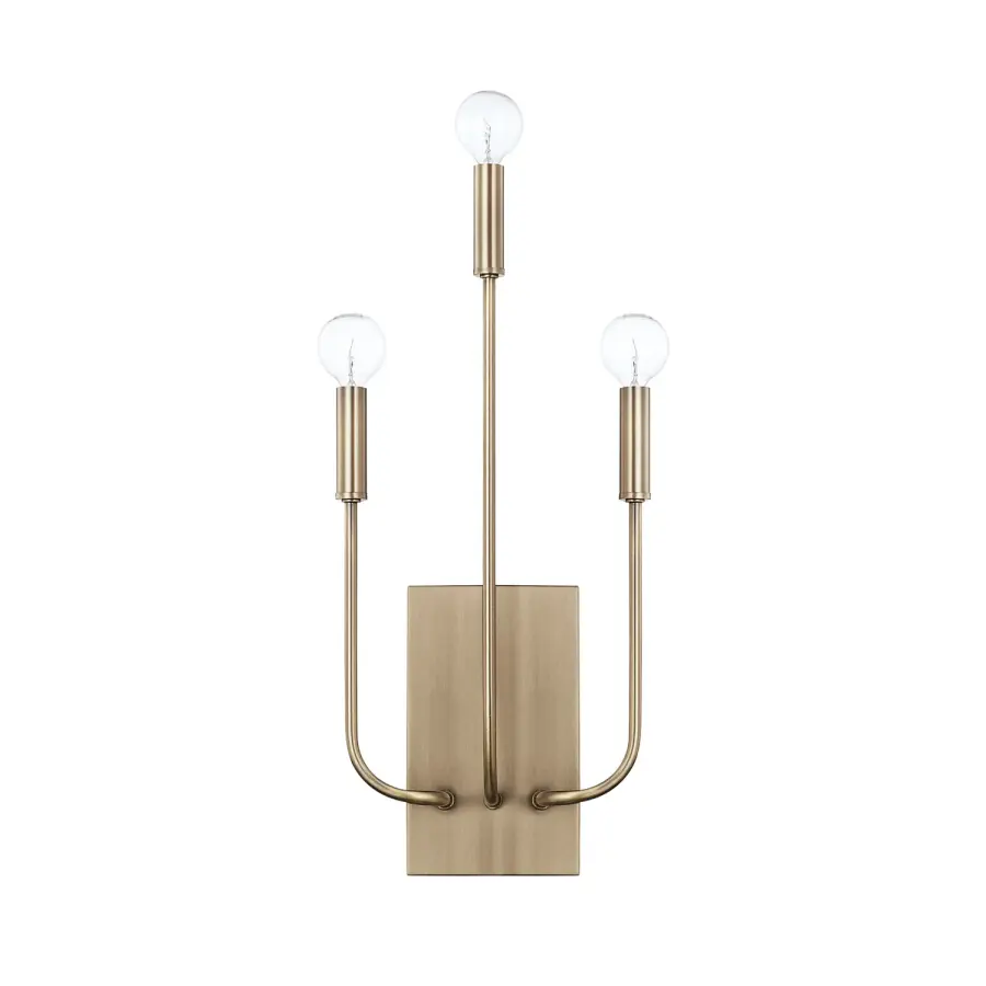 Zander 3-Light Aged Brass Wall Sconce