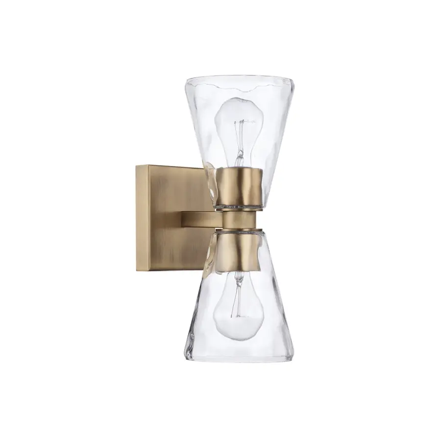 Lyra 2-Light Wall Sconce in Aged Brass