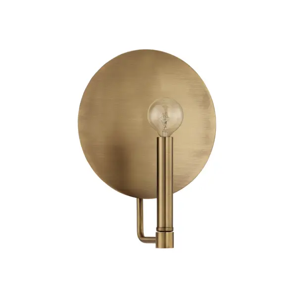 The Wells sconce combines classic design with versatile styling in a compact 8.25" profile. Its aged brass finish adds warmth and sophistication to any space, making it ideal for bathrooms, hallways, and bedrooms.