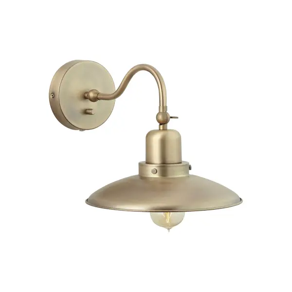 The Dewitt wall sconce combines timeless aged brass finish with clean lines for a sophisticated look. Its 17.75-inch height and 15-inch extension provide excellent illumination while adding warmth to any space.