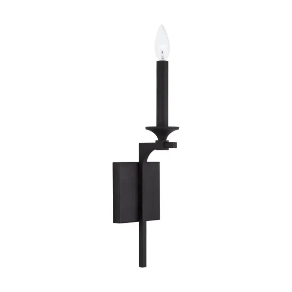 Clint 1-Light Wall Sconce in Black Iron