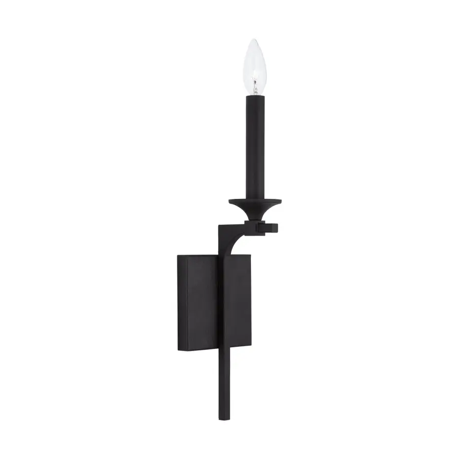 Clint 1-Light Wall Sconce in Black Iron