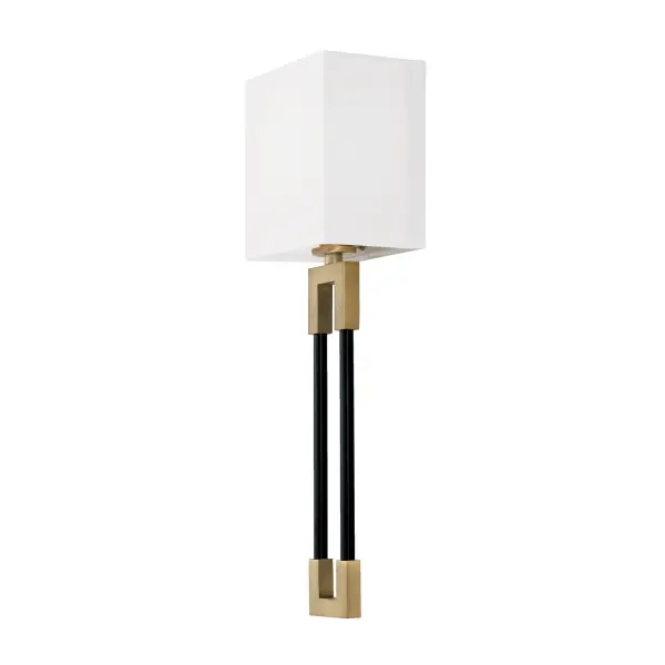 Bleeker 1-Light Wall Sconce in Aged Brass and Black