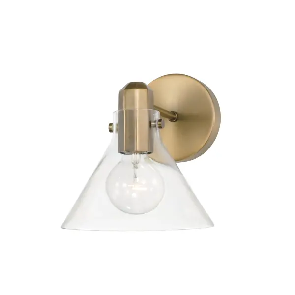 Compact Elegance: Versatile Aged Brass Sconce for Any Space