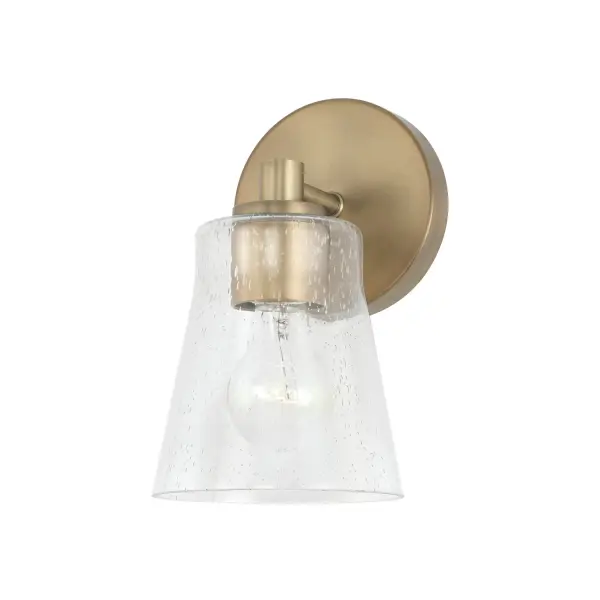 Compact Aged Brass Sconce Perfect for Intimate Spaces