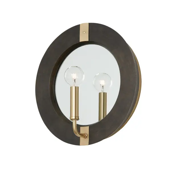 Finn 1-Light Wall Sconce in Black Stain and Matte Brass