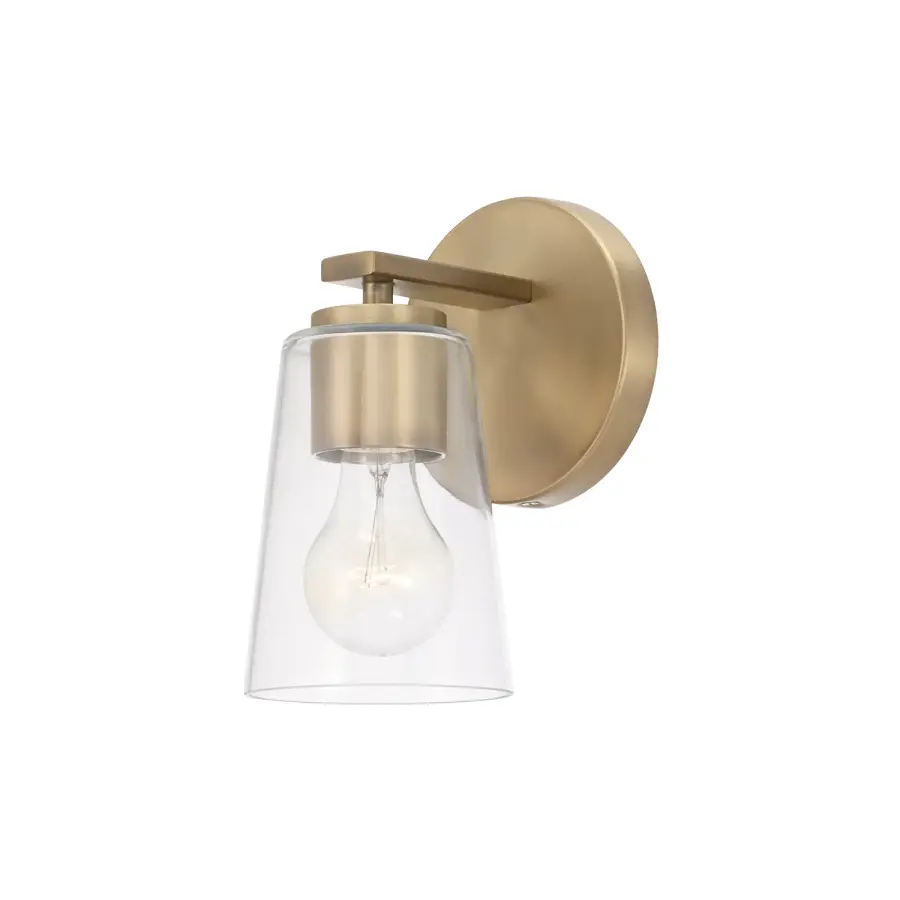 Compact Aged Brass Sconce Perfect for Intimate Spaces