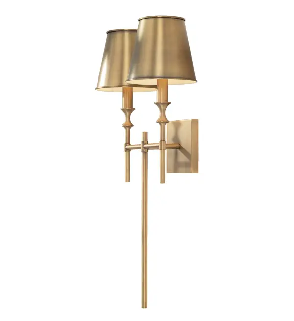 Whitney 2-Light Aged Brass Wall Sconce