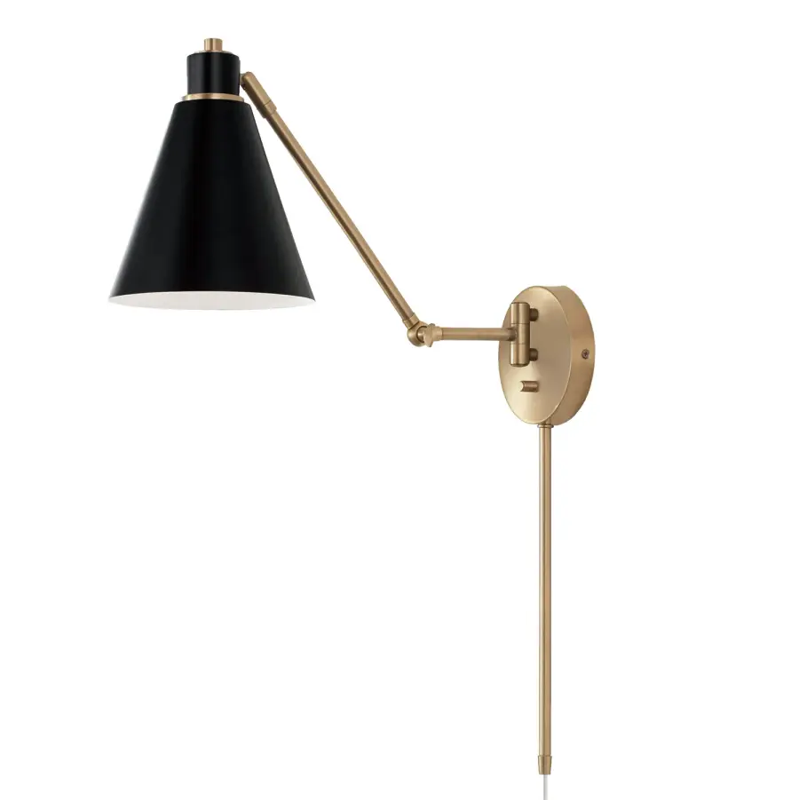 Bradley 1-Light Sconce in Aged Brass and Black