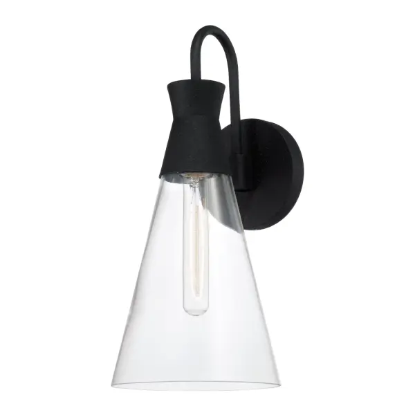 Paloma 1-Light Textured Black Sconce