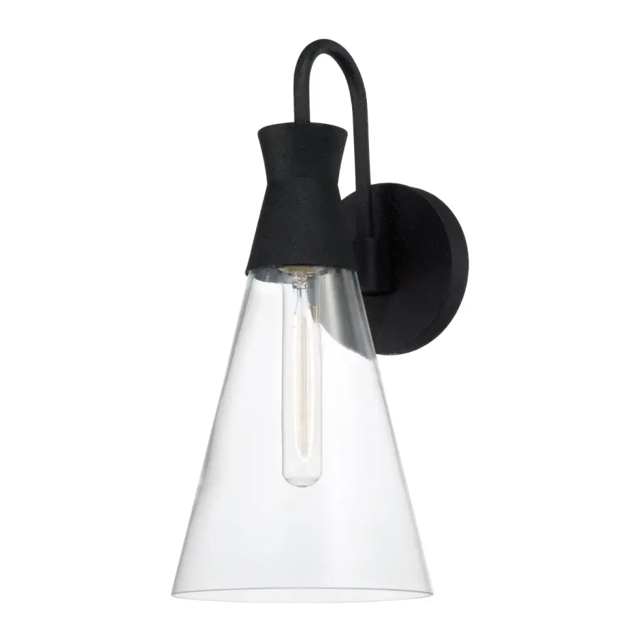 Paloma 1-Light Textured Black Sconce