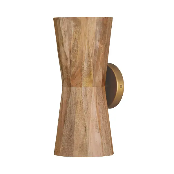 Warm Wood & Brass Sconce Blends Natural Elegance with Modern Design