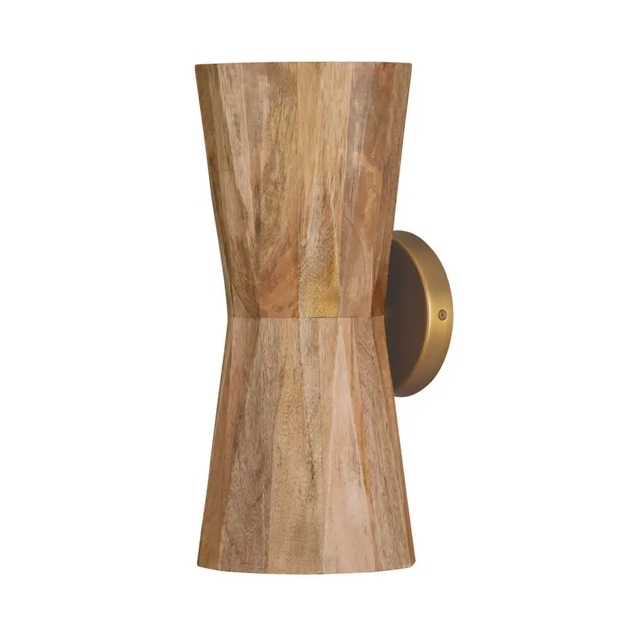 Warm Wood & Brass Sconce Blends Natural Elegance with Modern Design