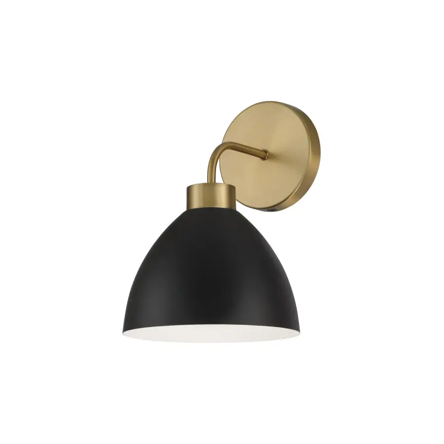 Compact Transitional Sconce with Mixed Metal Finish
