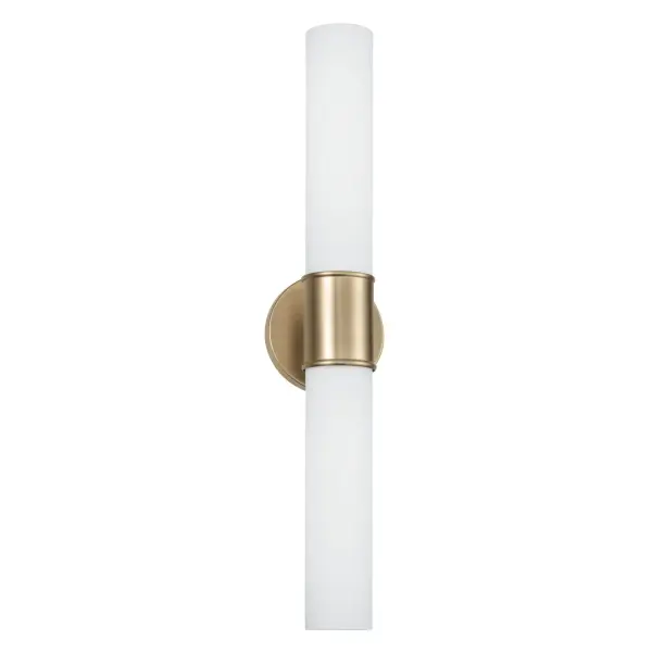 Elegant Vertical Sconce with Warm Brass Finish