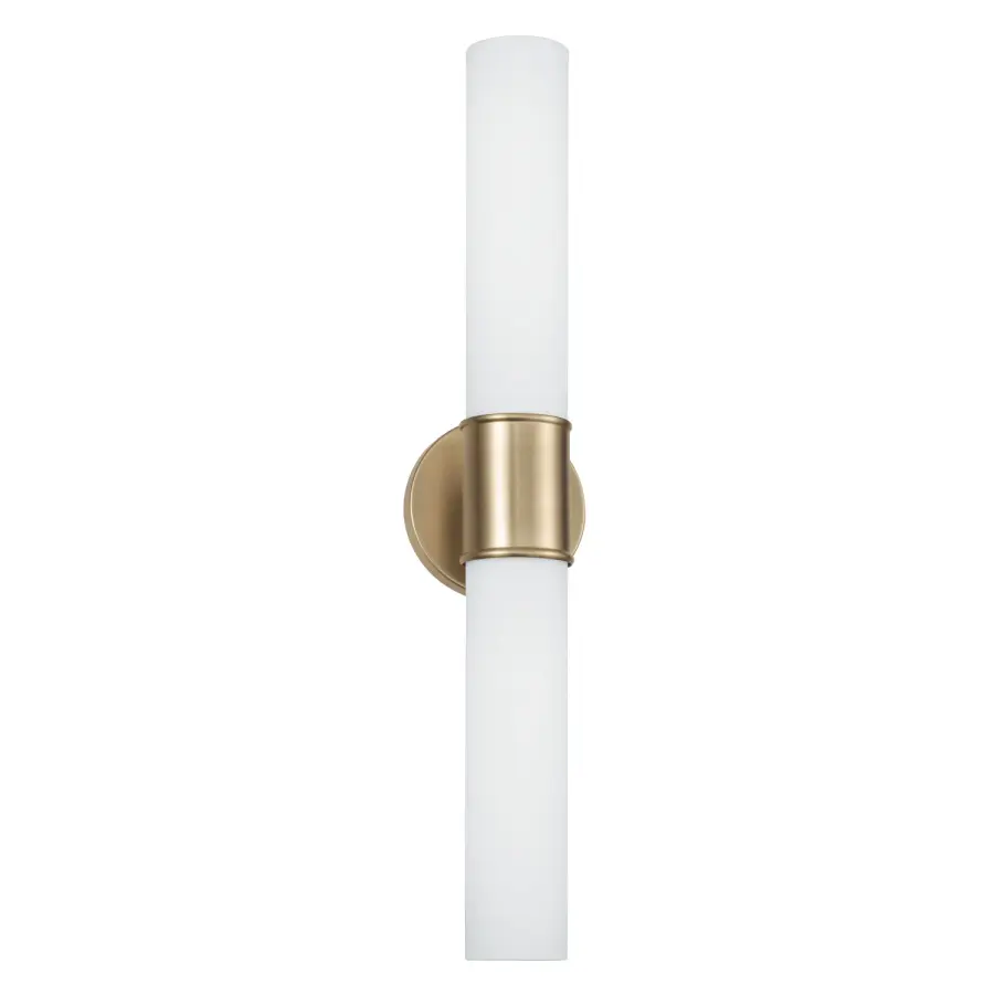 Elegant Vertical Sconce with Warm Brass Finish