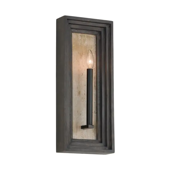 Dunn 1-Light Wall Sconce in Espresso Stain and Black