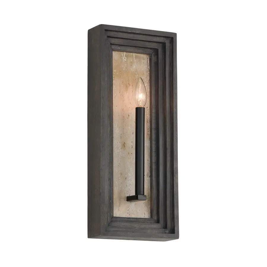 Dunn 1-Light Wall Sconce in Espresso Stain and Black