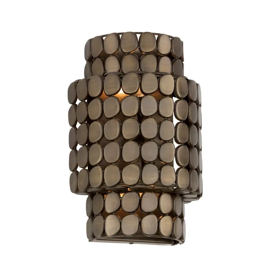 Elegant Dual-Light Sconce with Warm Brass Finish