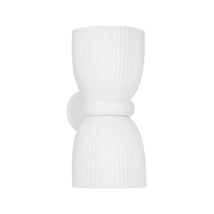 Mallory 2-Light Ceramic White Sconce