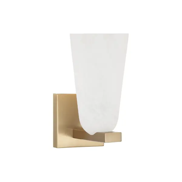 Compact Contemporary Sconce with Warm Brass Finish