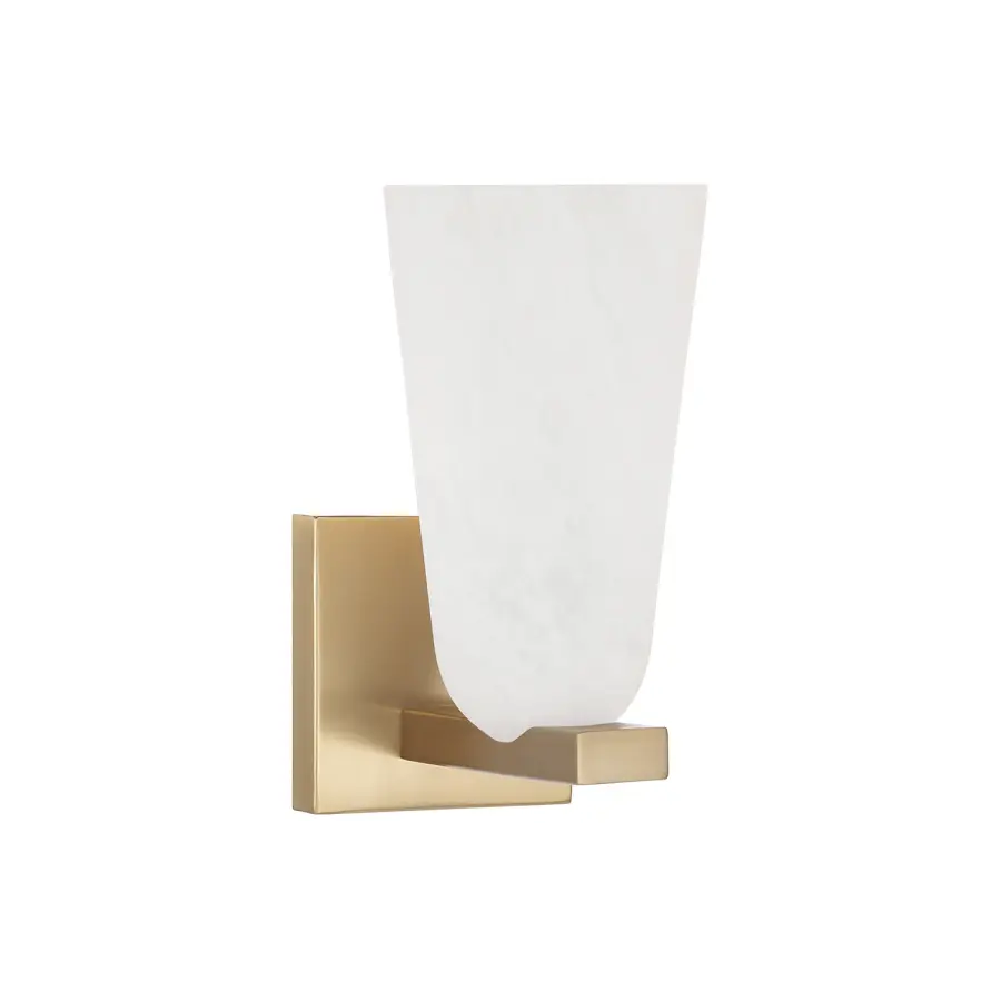 Compact Contemporary Sconce with Warm Brass Finish