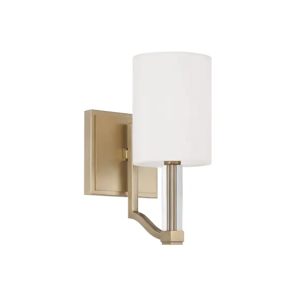 Compact Contemporary Sconce with Warm Brass Finish
