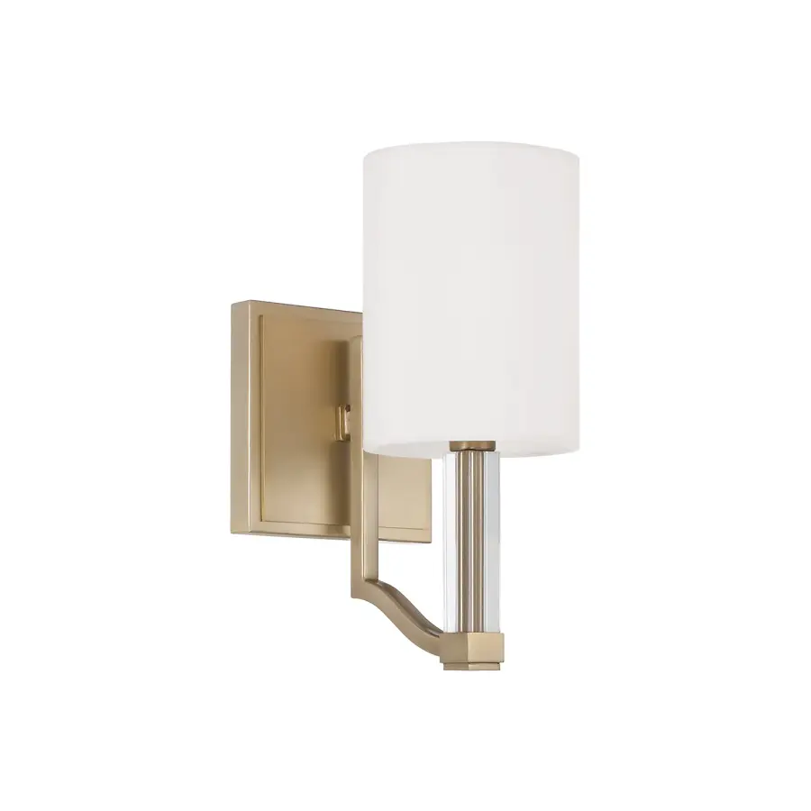 Compact Contemporary Sconce with Warm Brass Finish