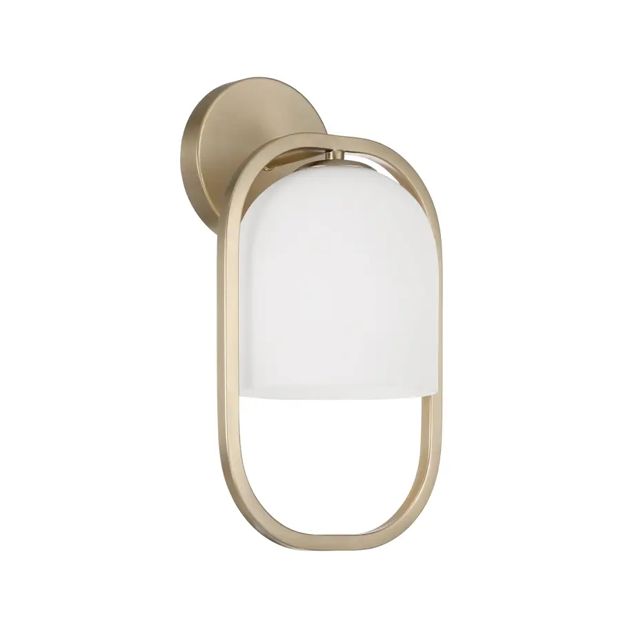 Compact Contemporary Sconce with Warm Brass Finish