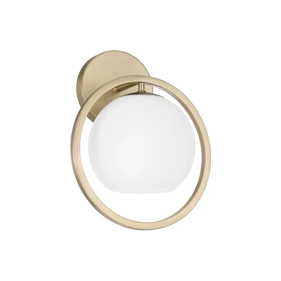Compact Contemporary Sconce with Warm Brass Finish