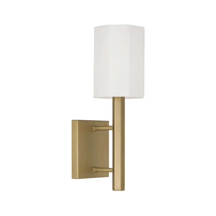 Elegant Compact Sconce with Warm Brass Finish