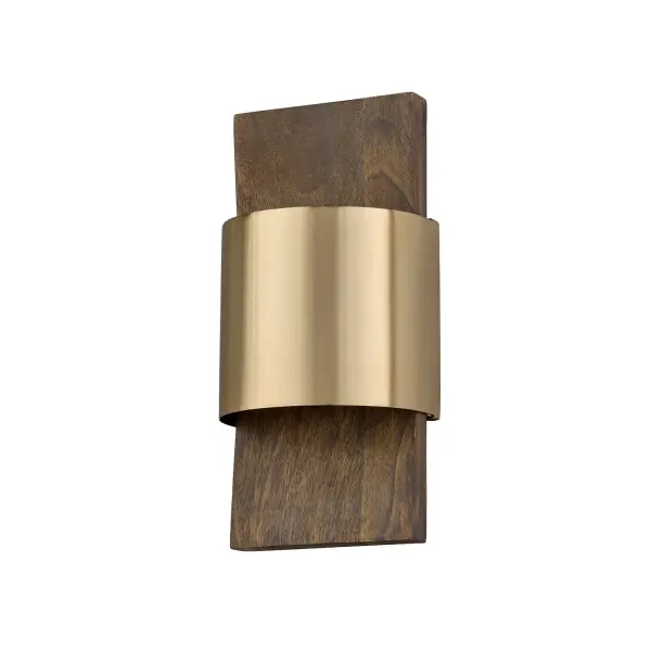 Sidney 1-Light Wall Sconce in Nordic Wood and Matte Brass