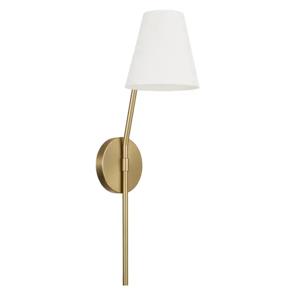 Cami 1-Light Aged Brass and White Sconce