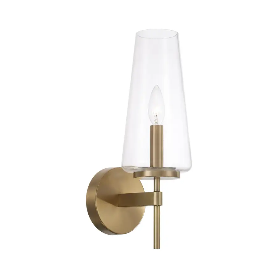 Elegant Aged Brass Sconce Perfect for Intimate Spaces