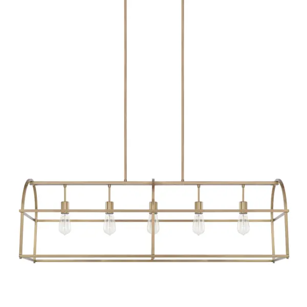 Aubrey 5-Light Island Chandelier in Aged Brass