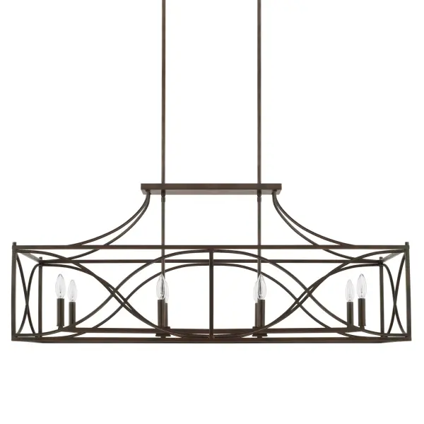 Tybee 8-Light Island Chandelier in Nordic Grey