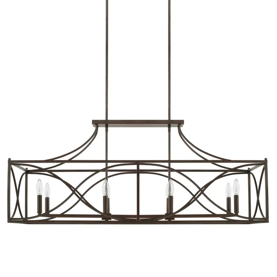 Tybee 8-Light Island Chandelier in Nordic Grey