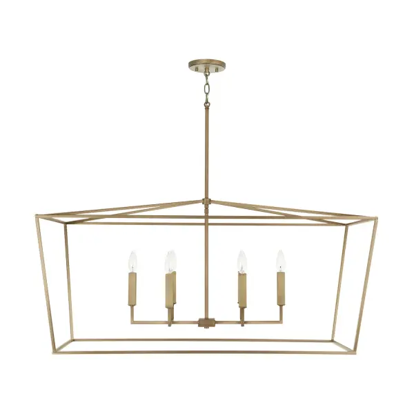 Thea 6-Light Island Chandelier in Aged Brass