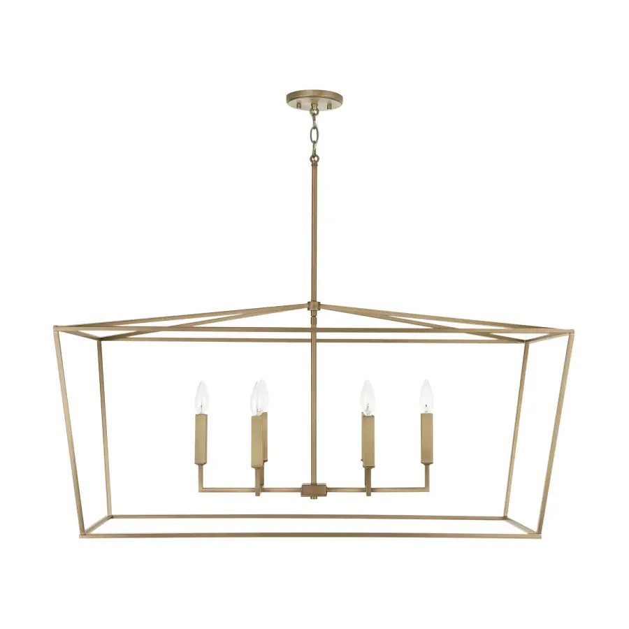 Thea 6-Light Island Chandelier in Aged Brass