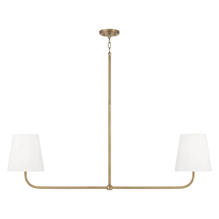 Brody 2-Light Island Pendant in Aged Brass