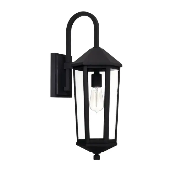 Ellsworth 1-Light Outdoor Wall Lantern in Black