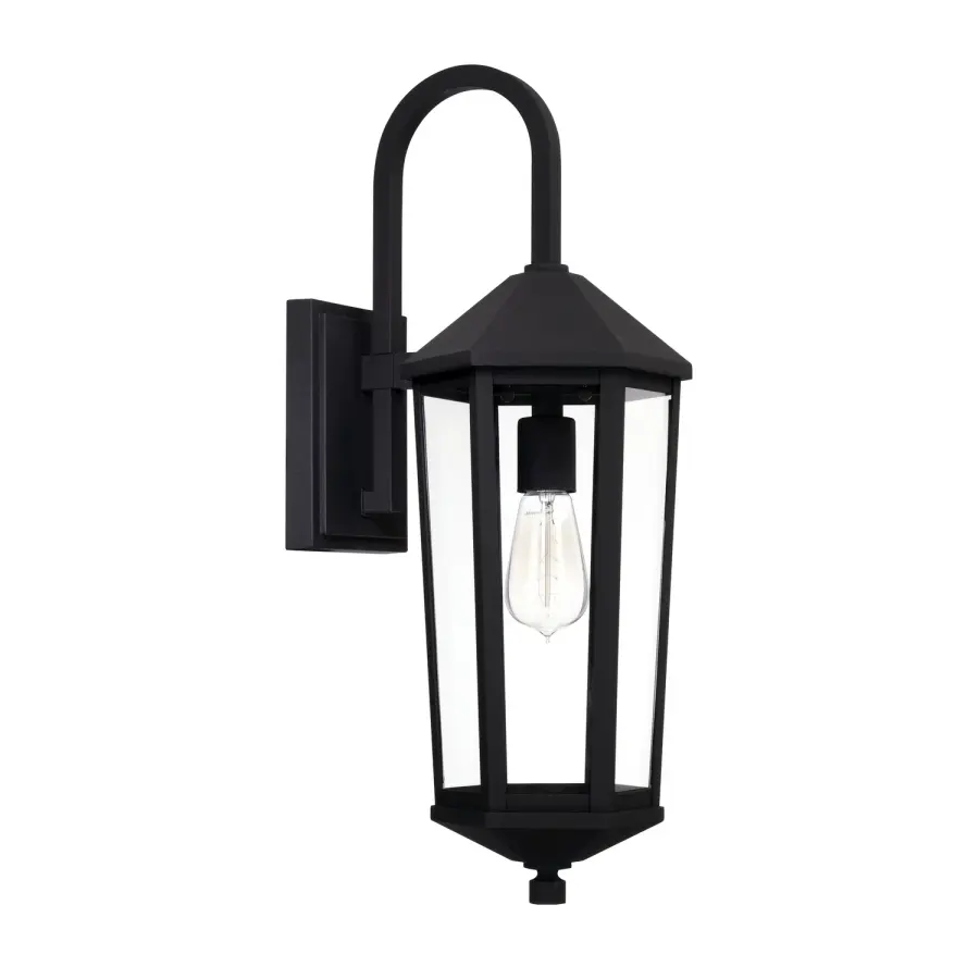 Ellsworth 1-Light Outdoor Wall Lantern in Black
