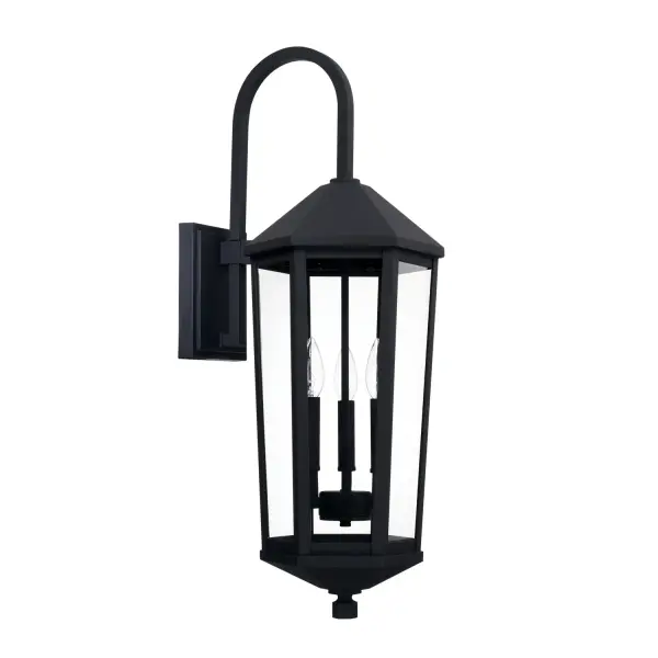 Ellsworth 3-Light Outdoor Wall Lantern in Black