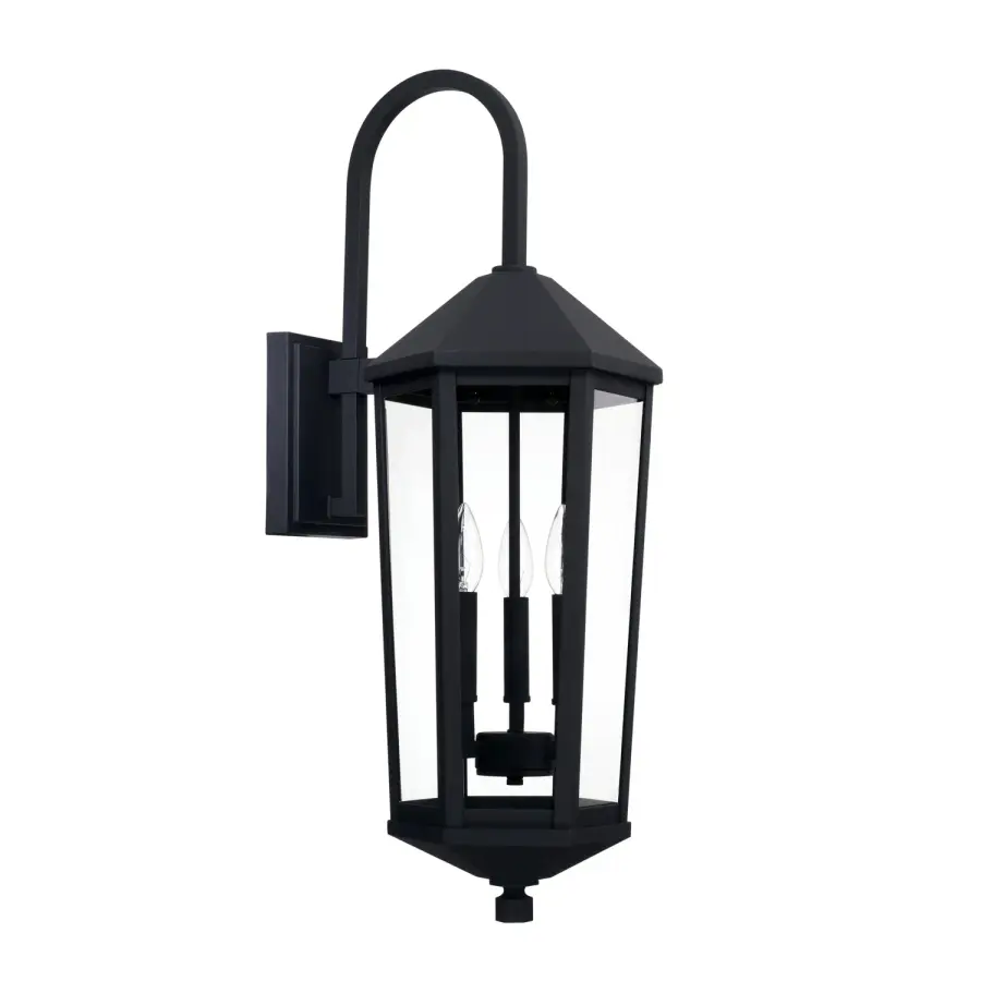 Ellsworth 3-Light Outdoor Wall Lantern in Black