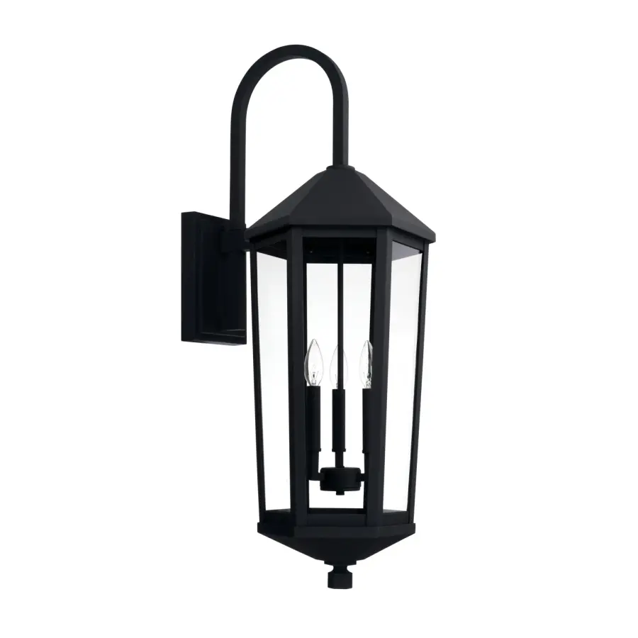 Ellsworth 3-Light Outdoor Wall Lantern in Black