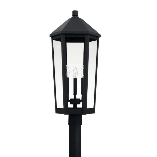 Ellsworth 3-Light Outdoor Post Lantern in Black