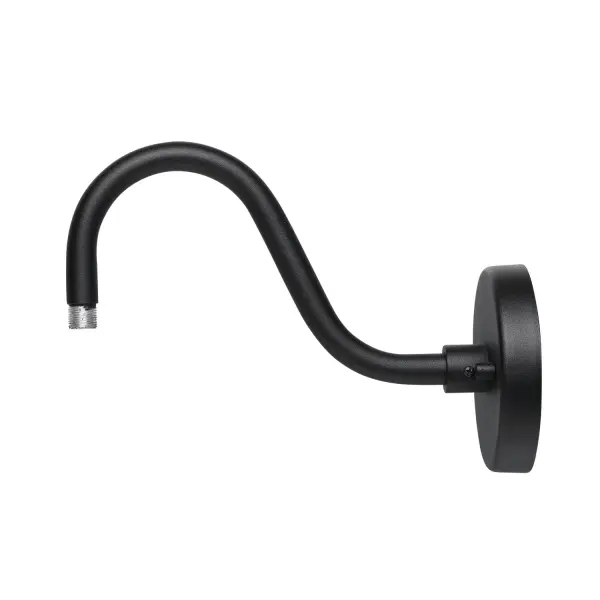 10 Inch Outdoor Goose Neck Wall Mount in Black