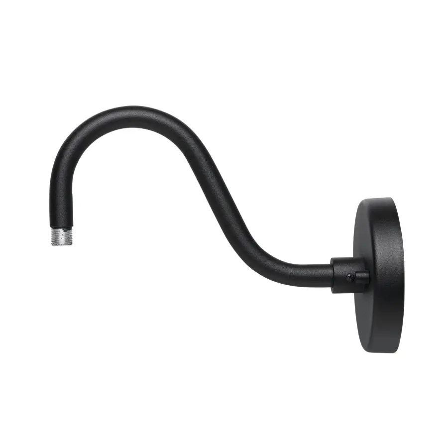 10 Inch Outdoor Goose Neck Wall Mount in Black