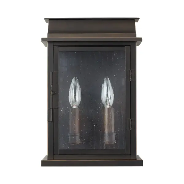 Bolton 2-Light Outdoor Wall Lantern in Oiled Bronze