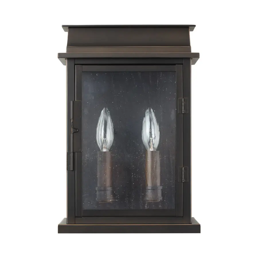 Bolton 2-Light Outdoor Wall Lantern in Oiled Bronze